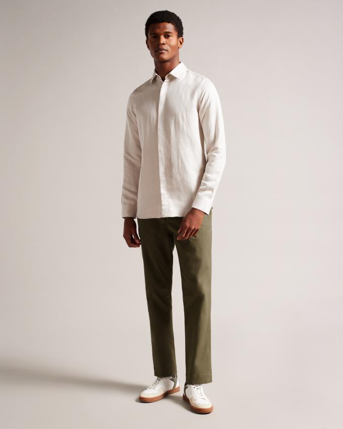 Pantalon Chino Ted Baker Casual Relaxed Vert Olive Homme | IOC-64231695